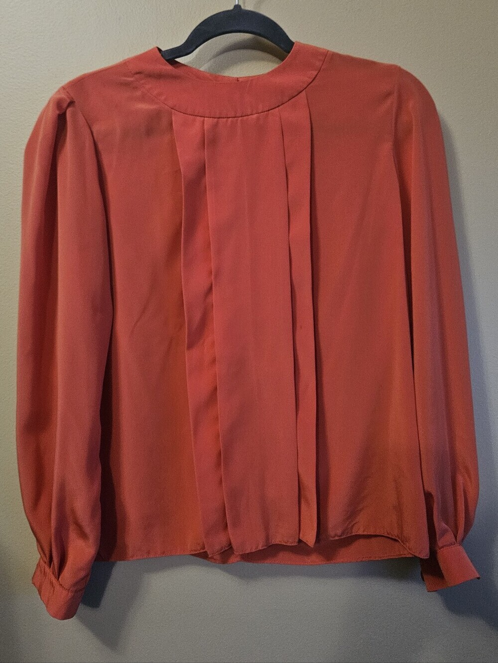 Vintage 1970s Prophecy Women's Size 4 Orange Secretary Blouse Top